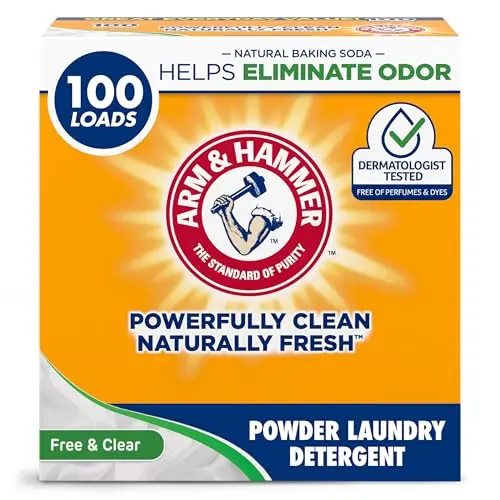 Arm and Hammer Free and Clear powder laundry detergent box