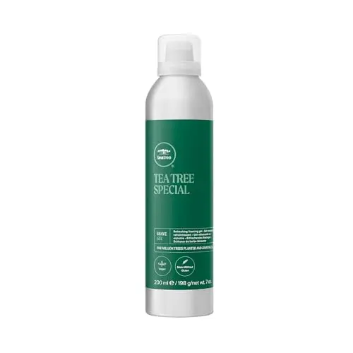 Tea Tree Shave Gel bottle with reviving scent