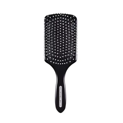 Paul Mitchell 427 Paddle Brush with black rectangular head and beech wood handle