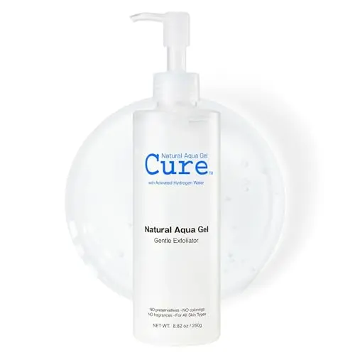 Cure by Toyo Aqua Gel Gentle Exfoliator bottle with clear gel