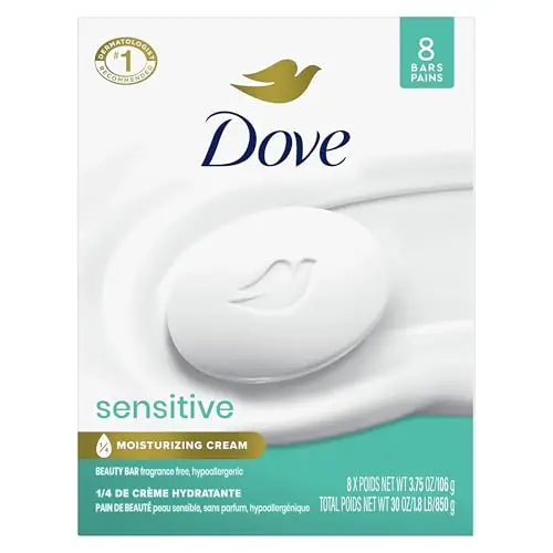 Dove Sensitive Skin Beauty Bar Soap, pack of 8 bars