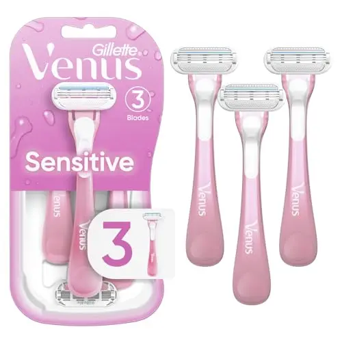Gillette Venus Sensitive women's disposable razors, pack of 3