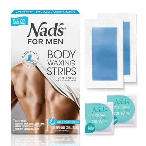 Nad's For Men box of body wax strips