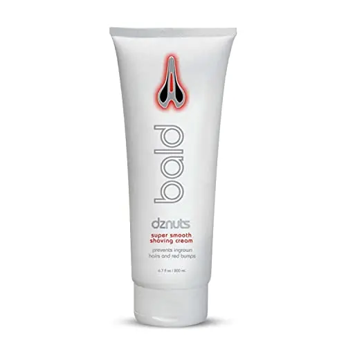 dznuts Bald Super Smooth Shaving Cream for preventing ingrown hairs and razor bumps