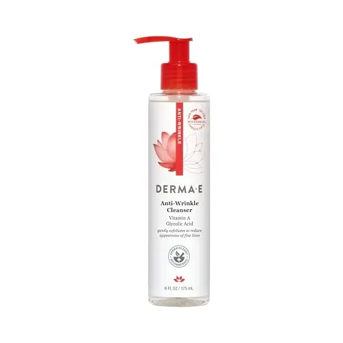 Derma E Anti-Wrinkle Cleanser in a white and green bottle
