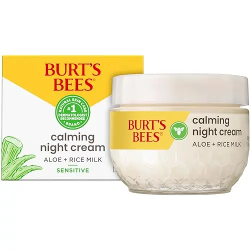 Burt's Bees Calming Night Cream With Aloe and Rice Milk tub