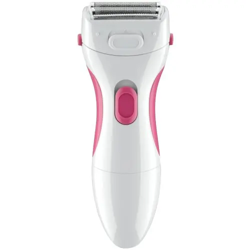 Conair white and pink dual foil electric shaver and trimmer for women's face and body.