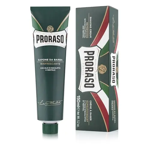 Proraso Refreshing Shaving Cream tube with green packaging