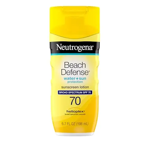 Neutrogena Beach Defense SPF 70 sunscreen bottle