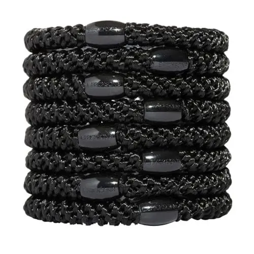 L. Erickson braided polyester hair ties with black bead closure