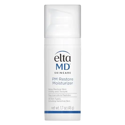 EltaMD PM Restore night cream in a white pump bottle