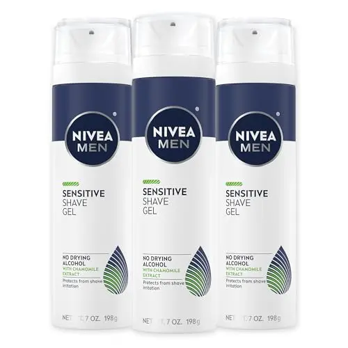 NIVEA MEN Sensitive Shave Gel three-pack cans