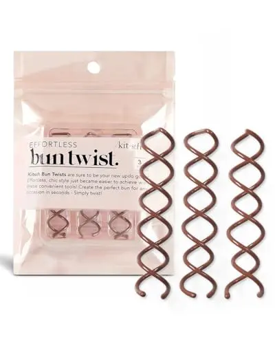 Kitsch Spiral Bobby Pins in brown, showing corkscrew design