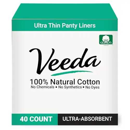 Veeda Natural Cotton Ultra Thin Panty Liners 40-count box