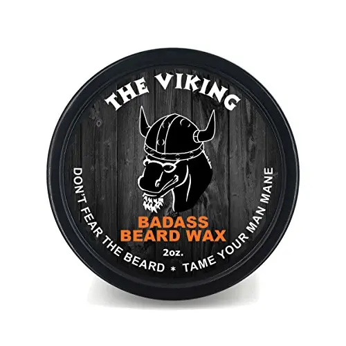 Badass Beard Care Beard Wax tin with The Viking scent