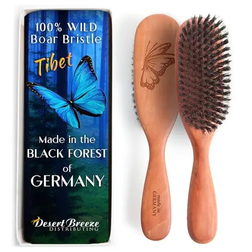 Desert Breeze Distributing wooden boar bristle hair brush with pear wood handle