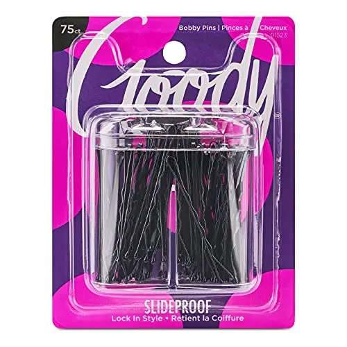 Goody SlideProof Bobby Pins in a clear magnetic storage box