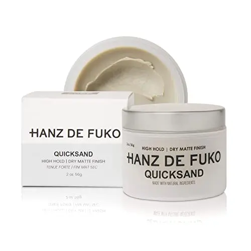 Hanz de Fuko Quicksand hair wax and dry shampoo in a black jar