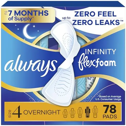 Always Infinity FlexFoam Overnight Pads multi-pack