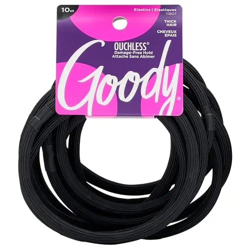 Goody Ouchless XL Extra Thick Hair Elastics in a black pack of 10