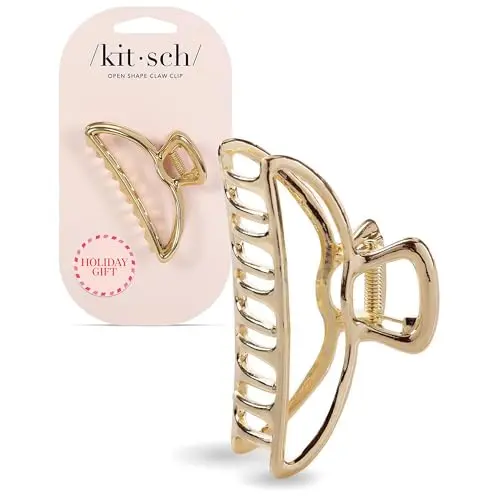 Kitsch elegant gold metal hair claw clip with bow detail