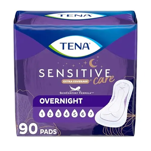 TENA Overnight Absorbency Incontinence Pads with extra coverage