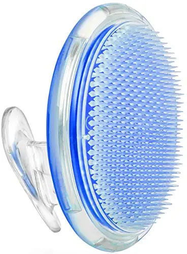 Dylonic blue silicone exfoliating brush with flexible bristles