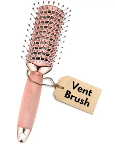 Lily England rose gold vented hair brush with non-slip gel handle