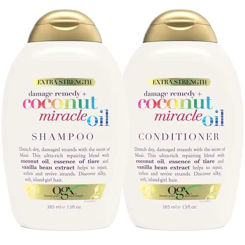 OGX Extra Strength Coconut Miracle Oil Shampoo and Conditioner for frizzy hair