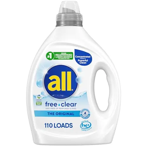 all free clear unscented liquid laundry detergent bottle