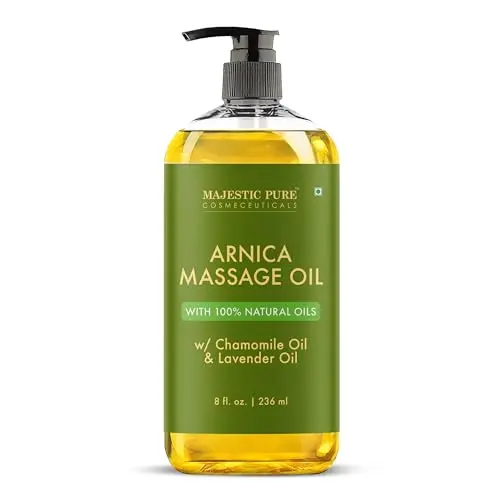 Majestic Pure arnica massage oil for muscle therapy