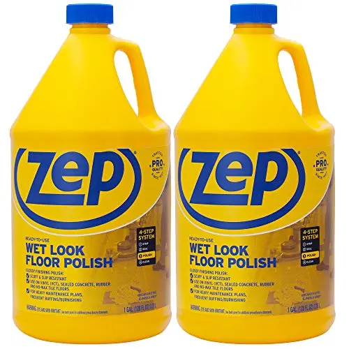 Zep Wet Look Floor Polish gallon bottles case