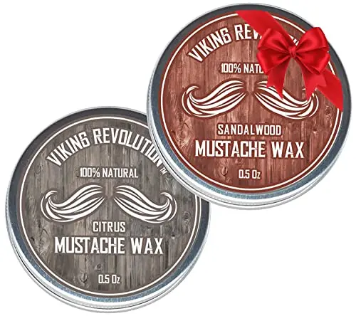 Viking Revolution Mustache Wax two-pack in small tins