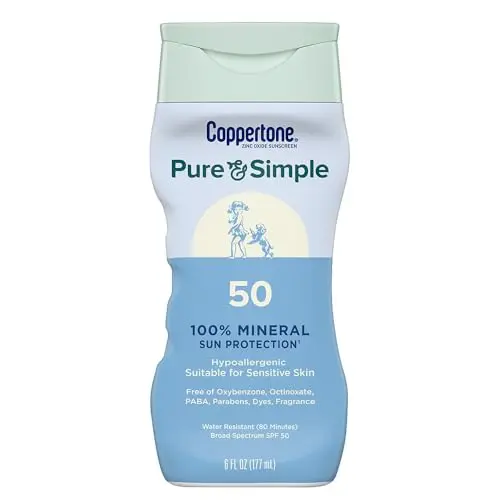 Coppertone Pure and Simple Zinc Oxide Mineral Sunscreen bottle