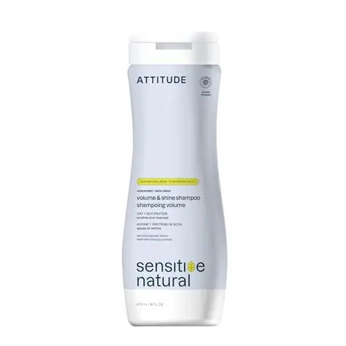 ATTITUDE Sensitive Dry Scalp Shampoo bottle with green leaf logo