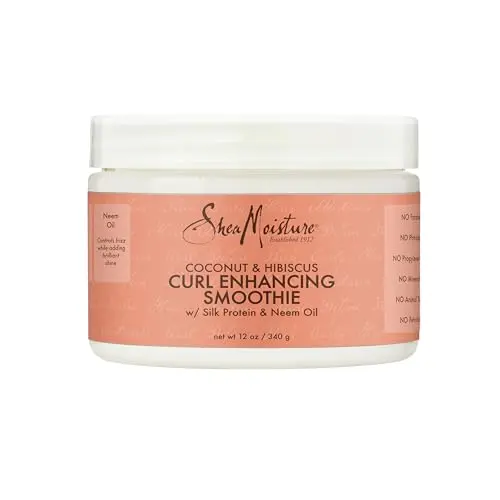 SheaMoisture Coconut and Hibiscus Curl Enhancing Smoothie cream jar for thick curly hair