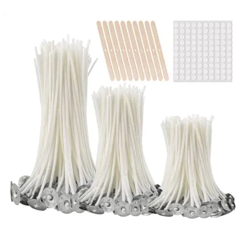 buluker 300-piece assortment of pre-waxed cotton candle wicks