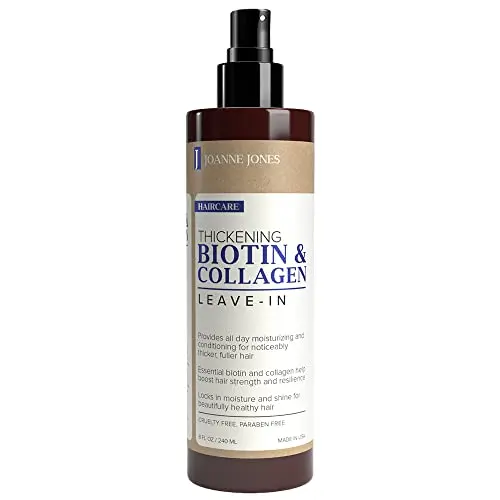 Joanne Jones Thickening Biotin & Collagen Leave-In Conditioner spray bottle