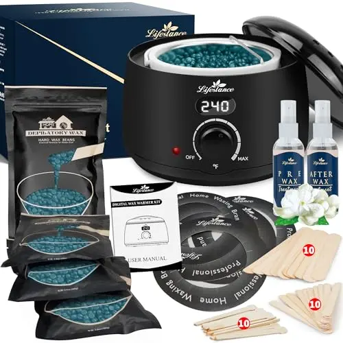 Lifestance digital wax pot warmer kit with jasmine wax beads