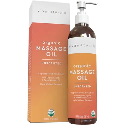 Viva Naturals organic unscented massage oil bottle