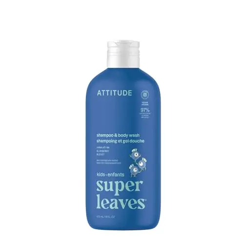 ATTITUDE Shampoo and Body Wash for kids with blueberry scent, EWG verified
