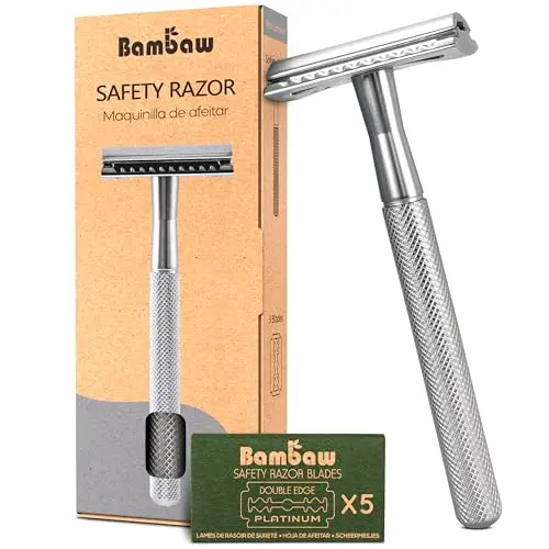Bambaw silver metal double edge safety razor