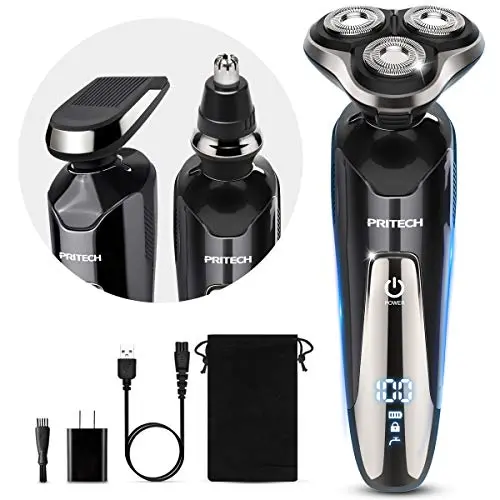 PRITECH 3-in-1 electric razor for men with multiple heads