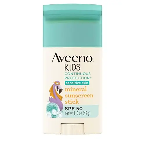 Aveeno Kids Continuous Protection Zinc Oxide Mineral Sunscreen Stick SPF 50