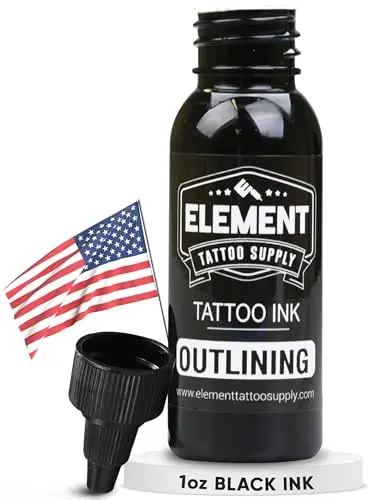Element Tattoo Supply Nighthawk Black Tattoo Ink bottle