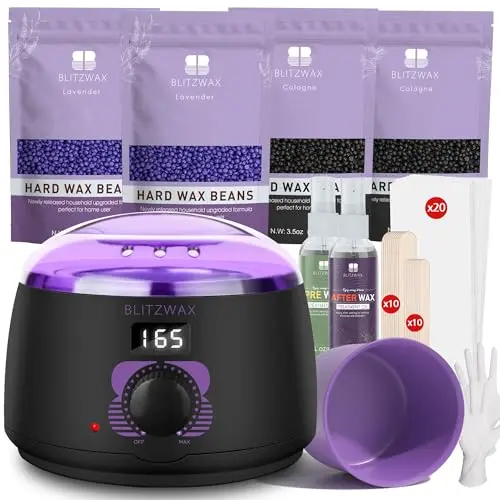 BLITZWAX digital wax warmer kit for hair removal on body and legs