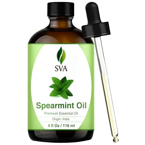 SVA Organics Spearmint Essential Oil large bottle with dropper