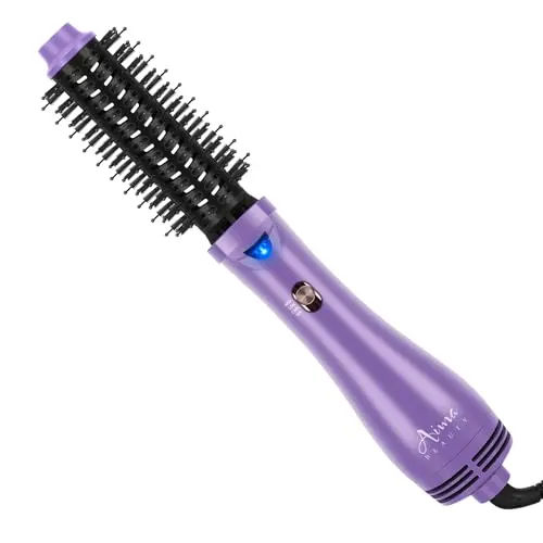 Aima Beauty purple round brush hot air brush and volumizer