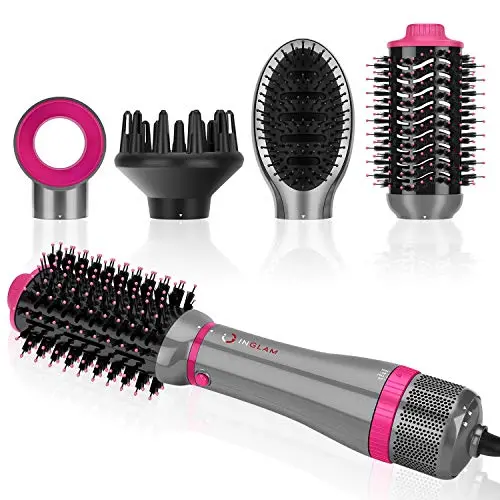 IG INGLAM 4 in 1 detachable hair dryer brush set in silver