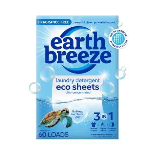 Earth Breeze fragrance-free laundry detergent sheets